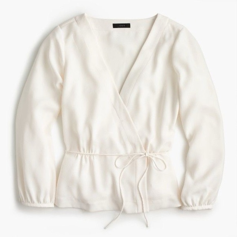 J Crew crepe wrap top